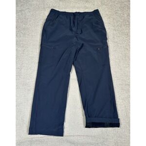 Eddie Bauer Pants Womens 10 32x27 Blue Fleece Lined Outdoors Straight Leg Hemmed